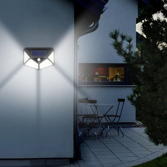Lampe détecteur de mouvement exterieur solaire | EcoSecure - Maison Rangement Jardin