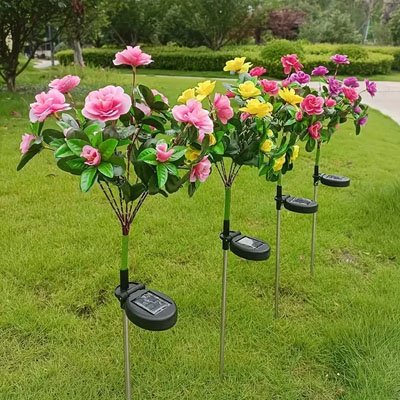 Lampe bouquet de fleurs solaire extérieur | Écobrillance