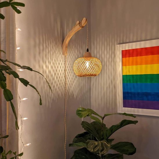 Applique murale rotin | Ambiance Naturelle - Maison Rangement Jardin