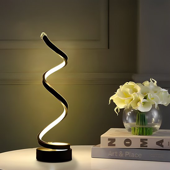 Lampe de chevet | Design Spirale LED - Maison Rangement Jardin