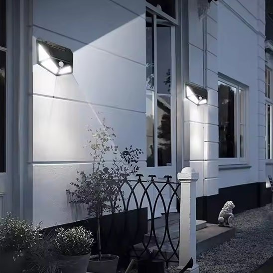 Lampe détecteur de mouvement exterieur solaire | EcoSecure - Maison Rangement Jardin